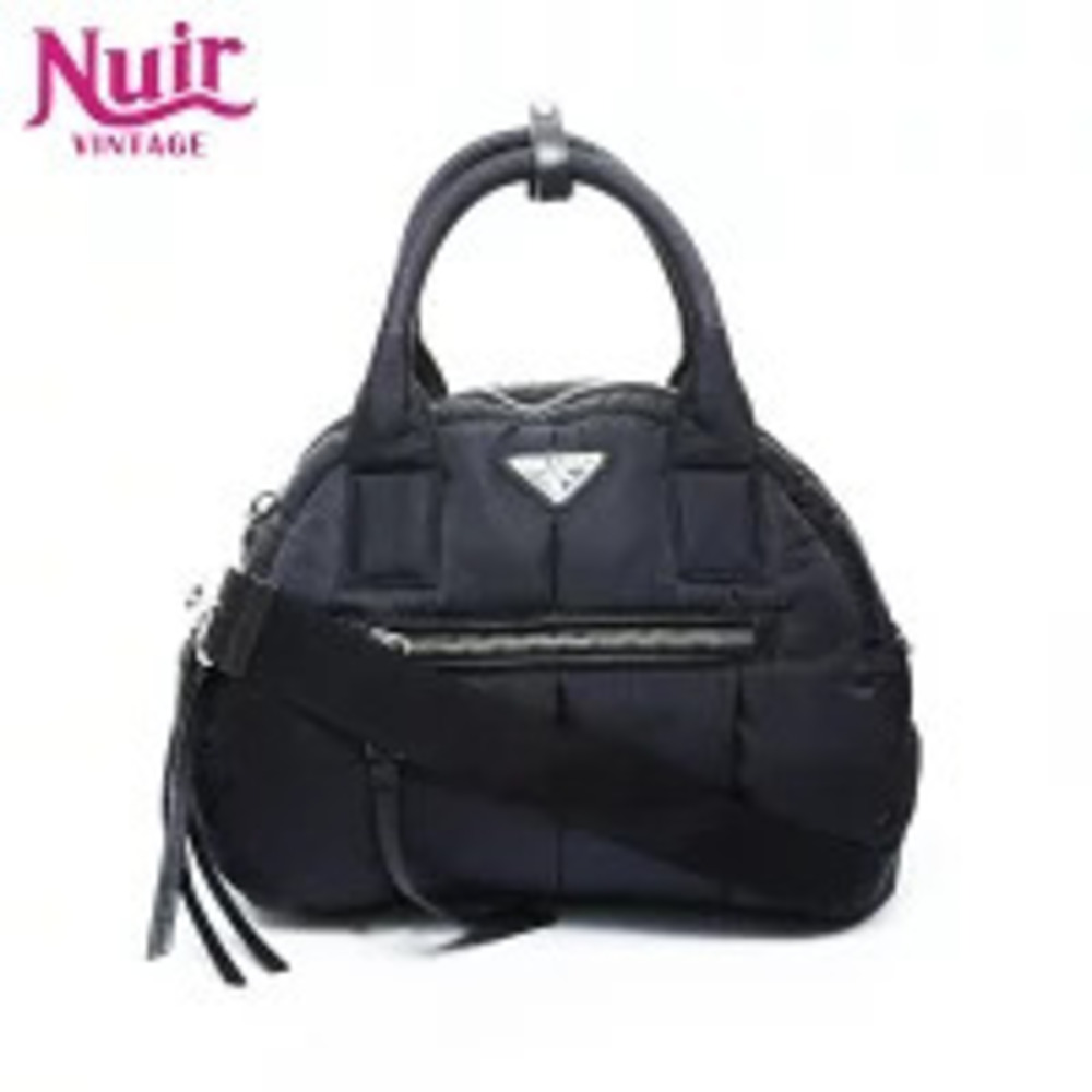 Prada Tessuto Bomber Padded Handbag Black
